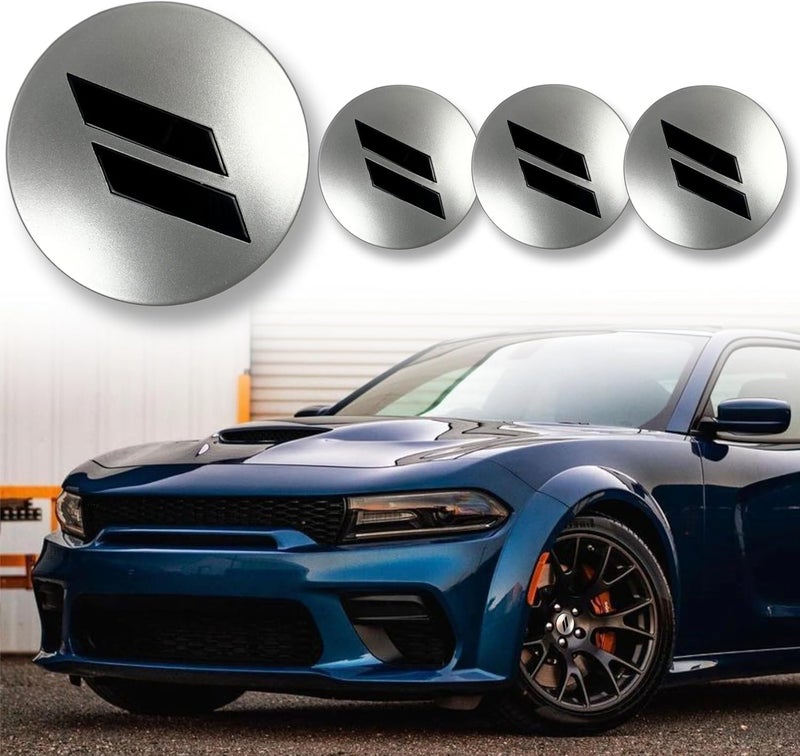 BINQIGOO 4pcs 63mm 2.5 inches Slash Wheel Center Cap Covers Fit for Dodge Charger Durango Dart 2015-2020 Jeep/Chrysler - Image 1